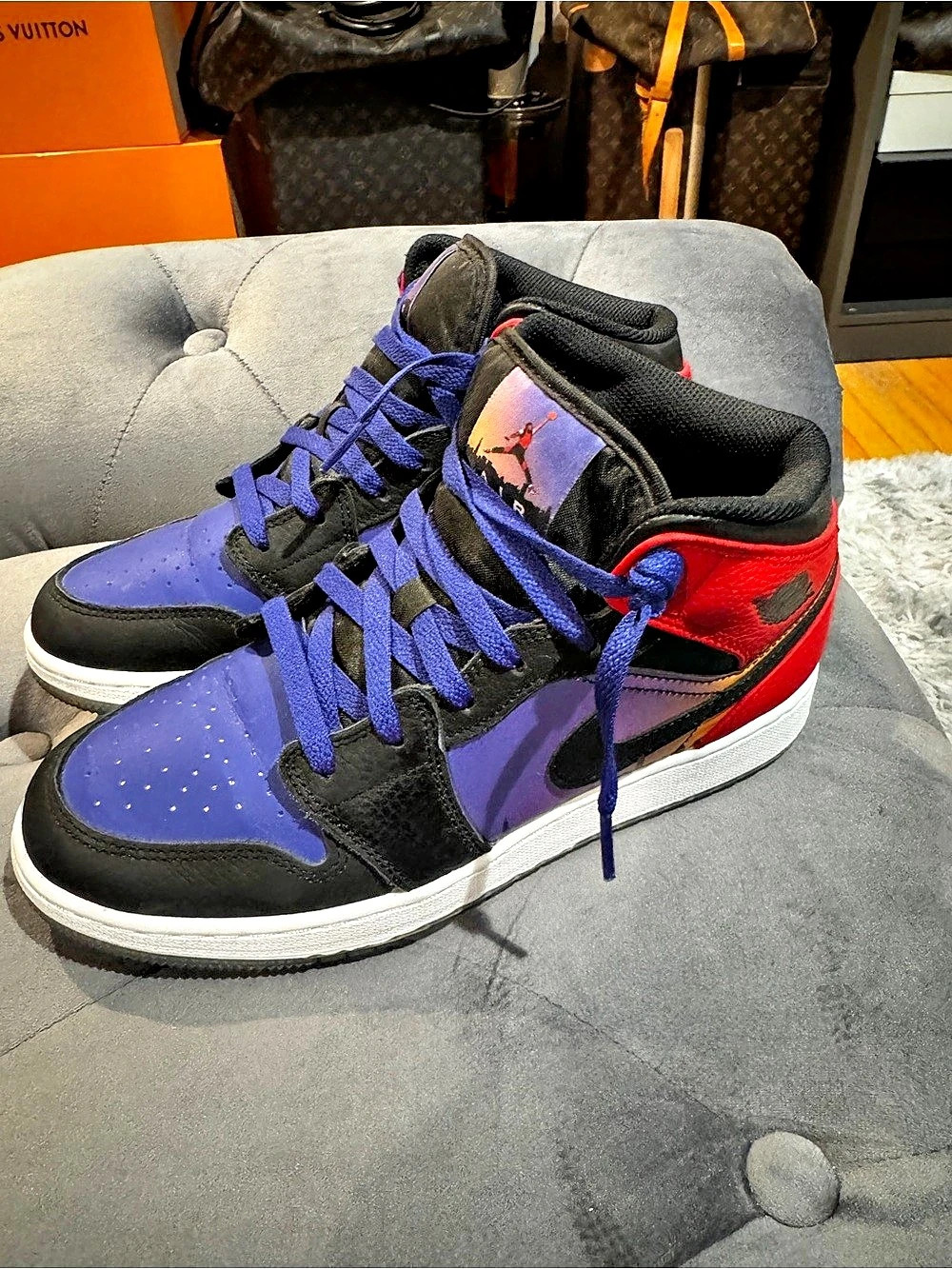 Jordan Air Jordan 1 Mid SS "Skyline" Blue & Black US 7Y
